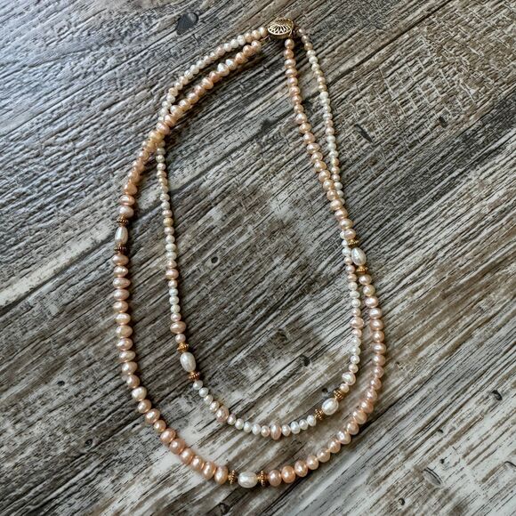 Freshwater Pearl Double Strand Necklace - Picture 1 of 12